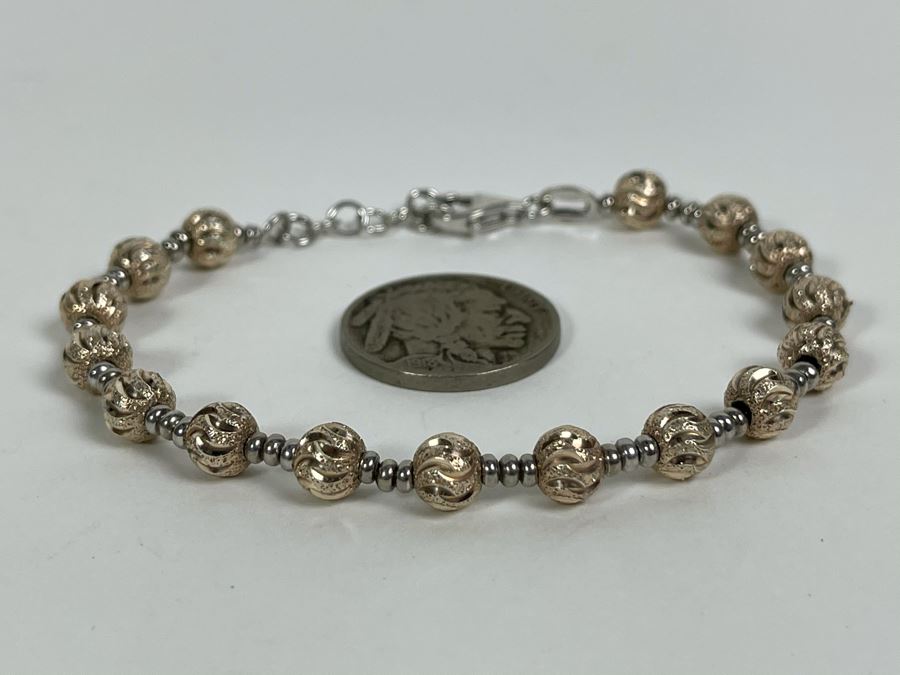 Sterling Silver Italian 8' Bracelet 9.8g [Photo 5]