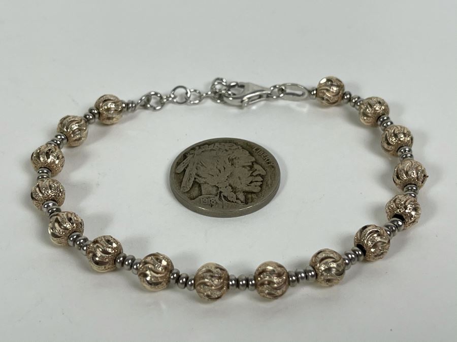 Sterling Silver Italian 8' Bracelet 9.8g [Photo 2]