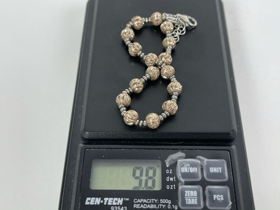 Sterling Silver Italian 8' Bracelet 9.8g [Photo 9]