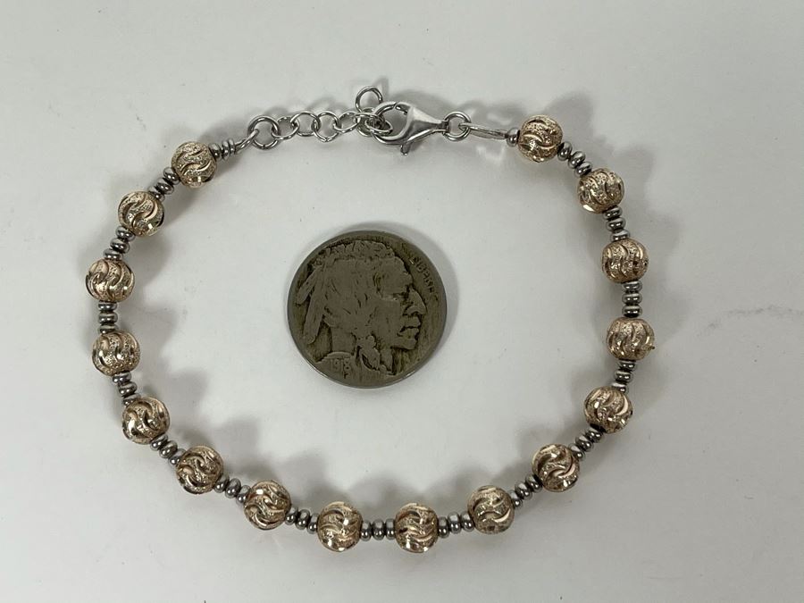 Sterling Silver Italian 8' Bracelet 9.8g