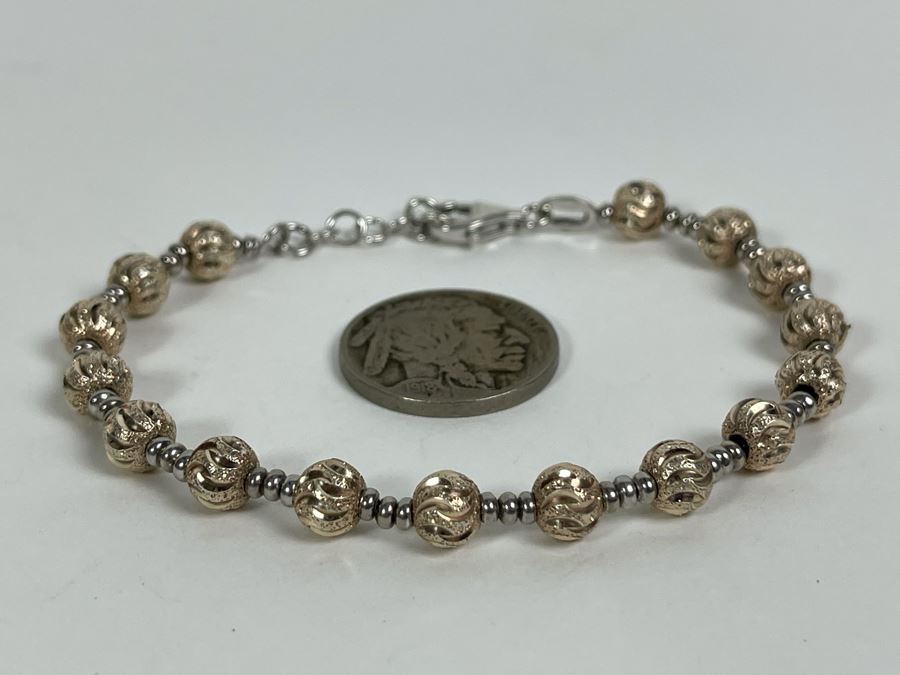Sterling Silver Italian 8' Bracelet 9.8g [Photo 6]