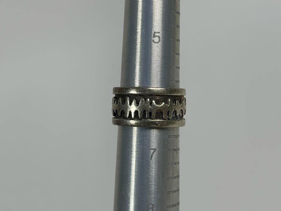 Vintage Sterling Silver Modernist Ring Size 6 8.7g [Photo 7]