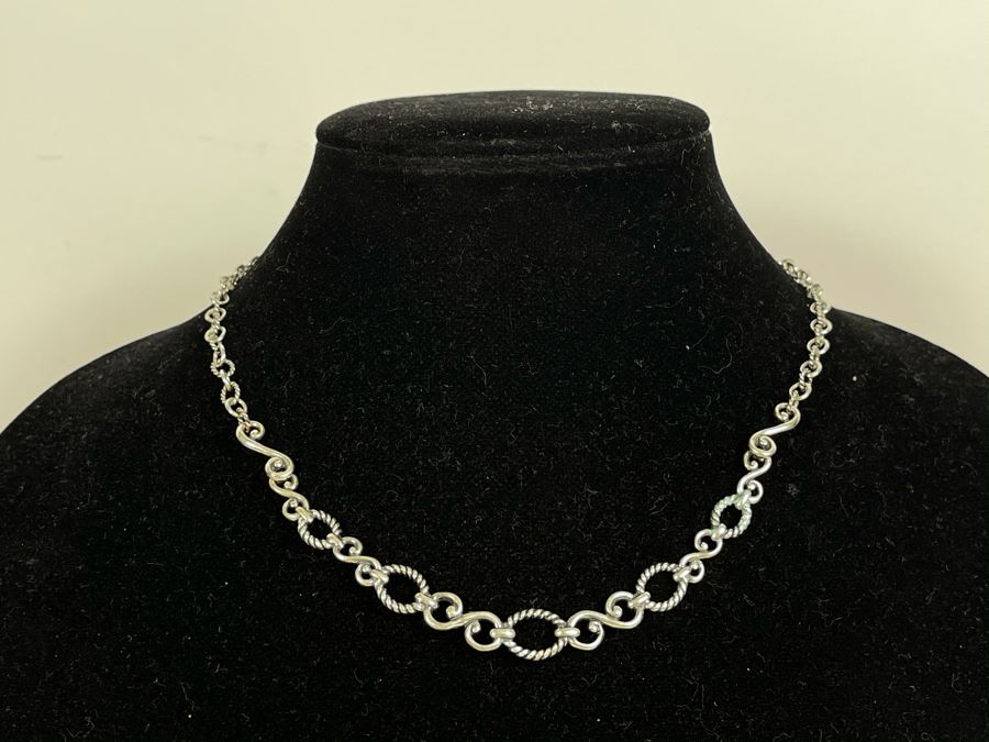 Sterling Silver Necklace 16L 19.3g [Photo 4]