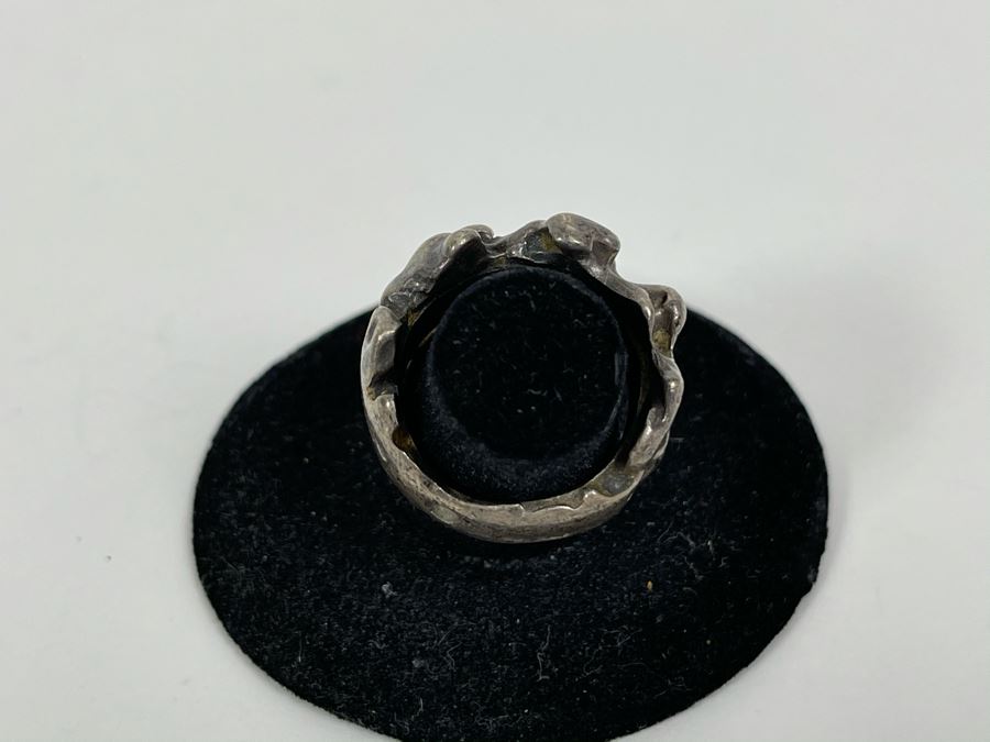 Vintage Sterling Silver Modernist Ring Size 6 Signed Gusterman's 17g [Photo 5]