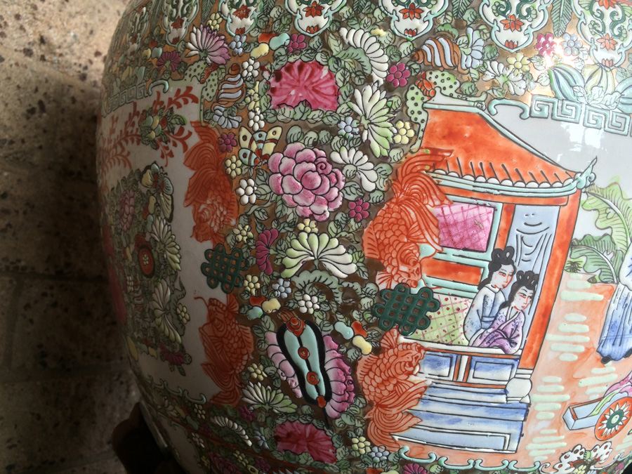 Vintage Chinese Fish Bowl Or Jardiniere [Photo 21]