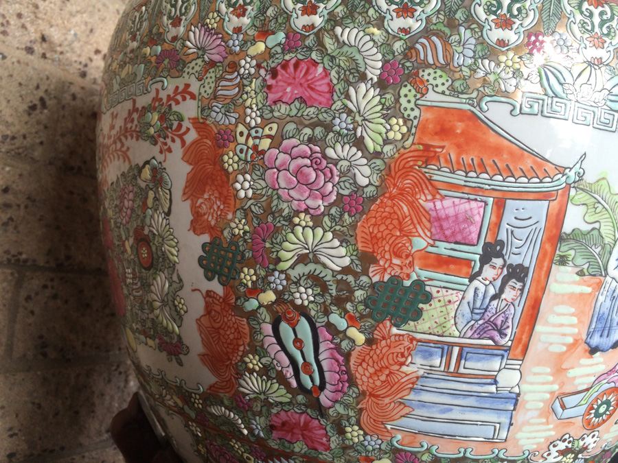 Vintage Chinese Fish Bowl Or Jardiniere [Photo 20]