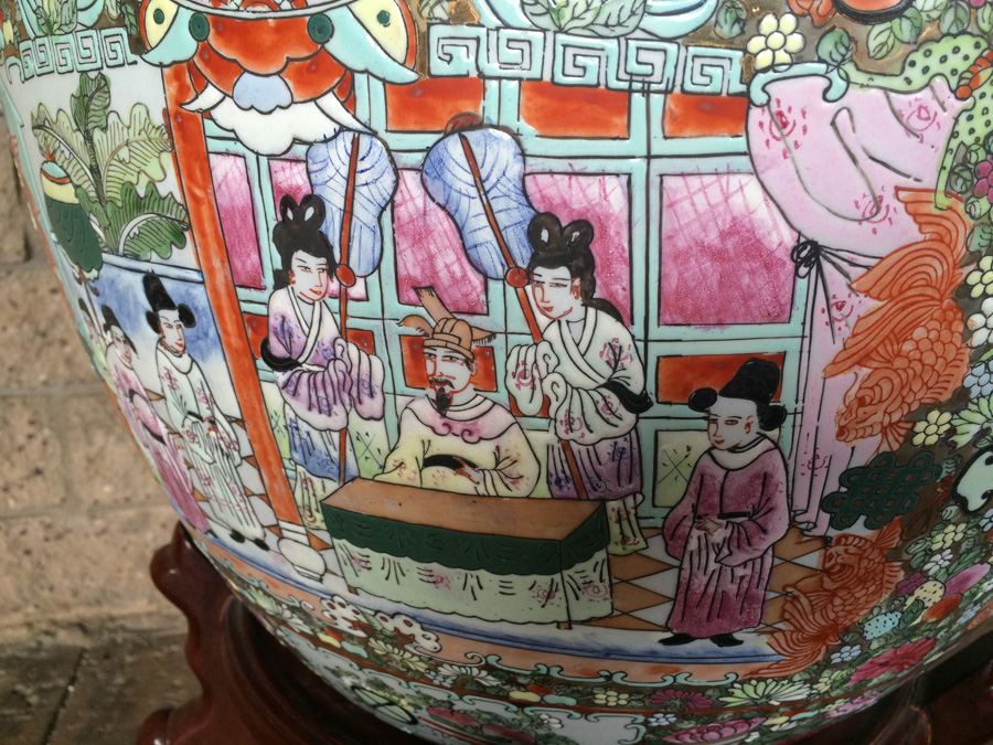 Vintage Chinese Fish Bowl Or Jardiniere [Photo 3]