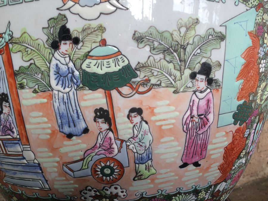 Vintage Chinese Fish Bowl Or Jardiniere [Photo 18]