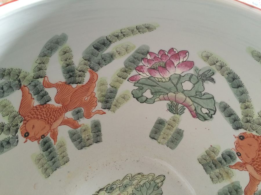 Vintage Chinese Fish Bowl Or Jardiniere [Photo 32]