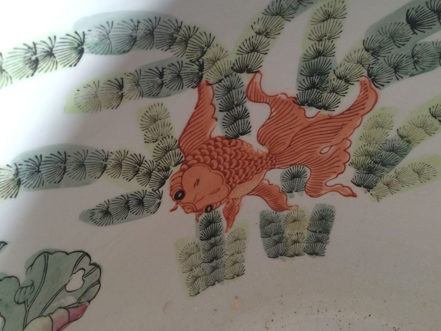 Vintage Chinese Fish Bowl Or Jardiniere [Photo 33]