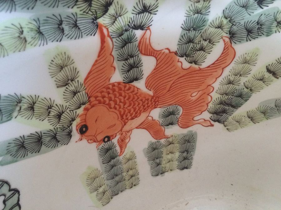 Vintage Chinese Fish Bowl Or Jardiniere [Photo 29]