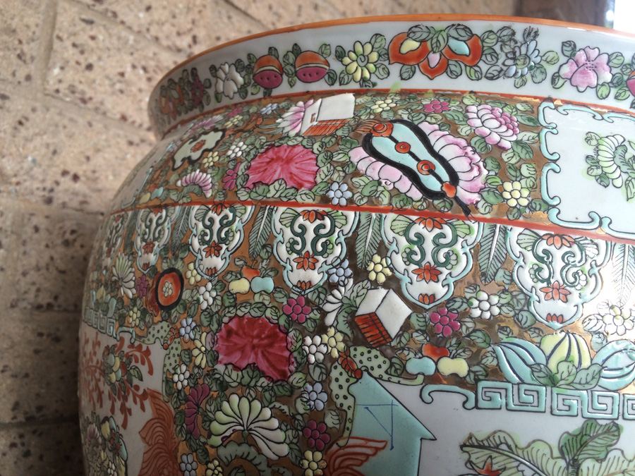 Vintage Chinese Fish Bowl Or Jardiniere [Photo 11]