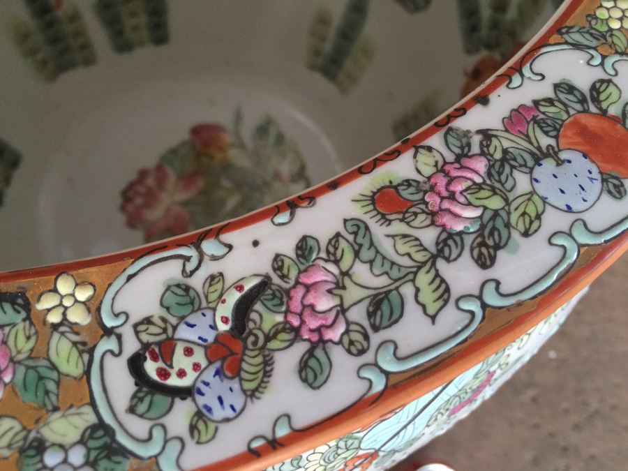 Vintage Chinese Fish Bowl Or Jardiniere [Photo 28]
