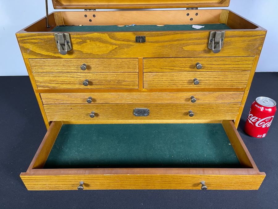 Thomas Museum Series Wooden Toolbox Jewelry Box Art Supply Box With Paints - See Photos 23W X 10D X 14.5H [Photo 12]