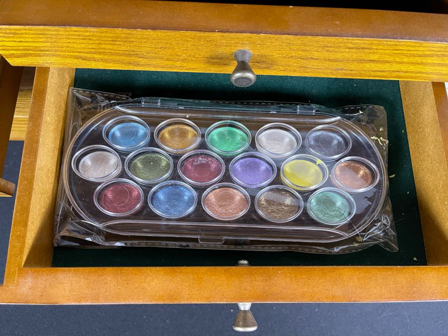 Thomas Museum Series Wooden Toolbox Jewelry Box Art Supply Box With Paints - See Photos 23W X 10D X 14.5H [Photo 8]