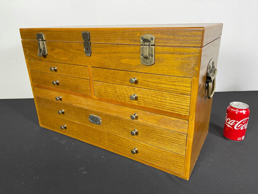 Thomas Museum Series Wooden Toolbox Jewelry Box Art Supply Box With Paints - See Photos 23W X 10D X 14.5H [Photo 13]