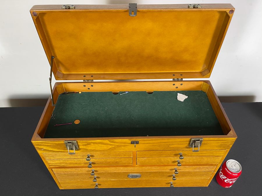 Thomas Museum Series Wooden Toolbox Jewelry Box Art Supply Box With Paints - See Photos 23W X 10D X 14.5H [Photo 6]