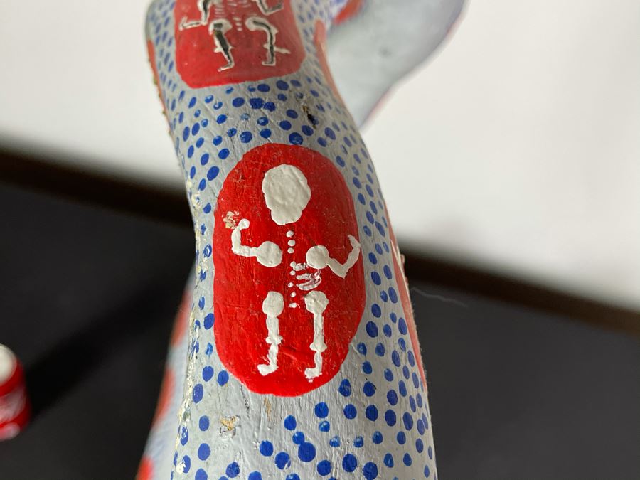 Large Hand Painted Mexican Organic Wooden Snake 46W X 22D X 14H [Photo 13]