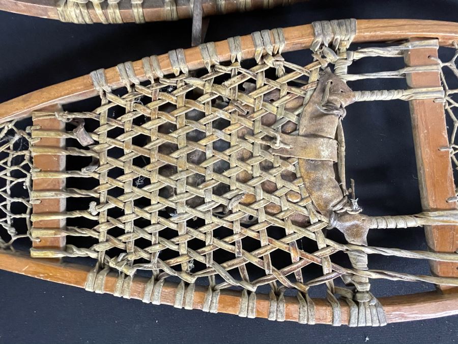 Pair Of Antique Snowshoes Made By C. A. Lund Co Record Hastings, MN 47W X 12.5H [Photo 16]