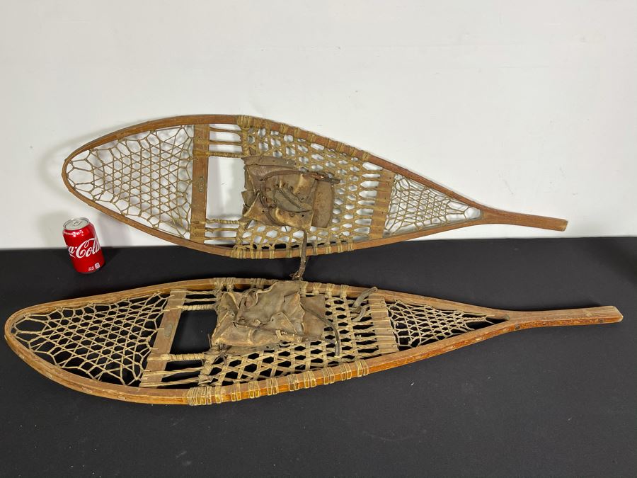 Pair Of Antique Snowshoes Made By C. A. Lund Co Record Hastings, MN 47W X 12.5H [Photo 2]