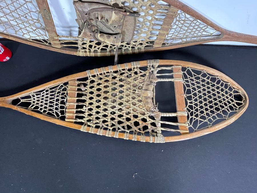 Pair Of Antique Snowshoes Made By C. A. Lund Co Record Hastings, MN 47W X 12.5H [Photo 15]