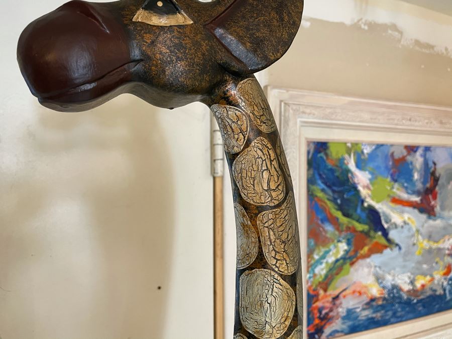 Pair Of Tall Contemporary Giraffe Animal Figures Statues Decor (Light - Not Wooden) 75H And 60H [Photo 5]