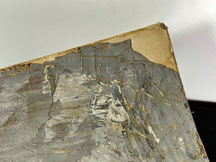 Original Signed Fred Hocks (1886-1981) Painting On Canvas Board 24 X 30 (Ferdinand Hocks) - Faded Tag On Back Indicates 1950s Painting Featured In The Museum Of Art Exhibit - Board Is Warped In One Corner With Damage As Shown In Photos [Photo 21]