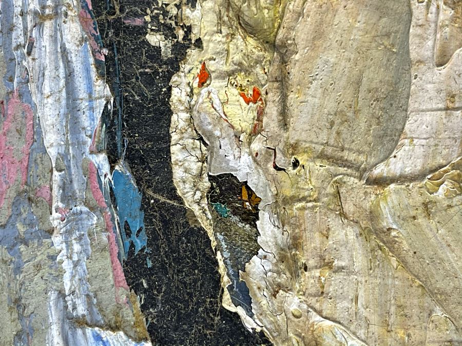 Original Signed Fred Hocks (1886-1981) Painting On Canvas Board 24 X 30 (Ferdinand Hocks) - Faded Tag On Back Indicates 1950s Painting Featured In The Museum Of Art Exhibit - Board Is Warped In One Corner With Damage As Shown In Photos [Photo 18]