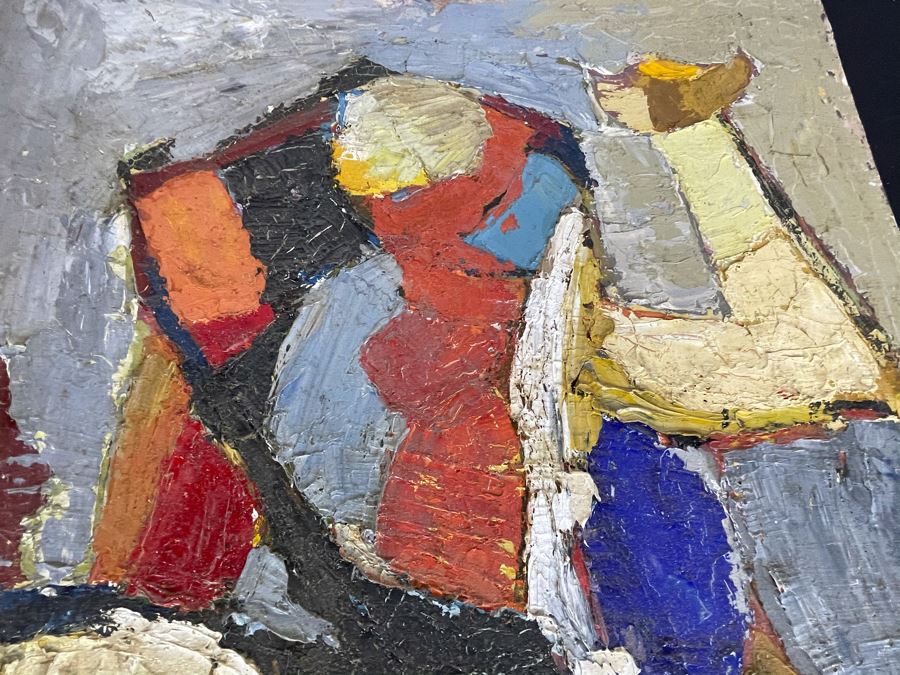 Original Signed Fred Hocks (1886-1981) Painting On Canvas Board 24 X 30 (Ferdinand Hocks) - Faded Tag On Back Indicates 1950s Painting Featured In The Museum Of Art Exhibit - Board Is Warped In One Corner With Damage As Shown In Photos [Photo 20]