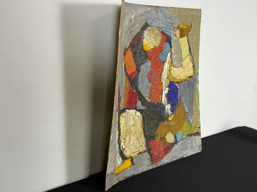 Original Signed Fred Hocks (1886-1981) Painting On Canvas Board 24 X 30 (Ferdinand Hocks) - Faded Tag On Back Indicates 1950s Painting Featured In The Museum Of Art Exhibit - Board Is Warped In One Corner With Damage As Shown In Photos [Photo 10]