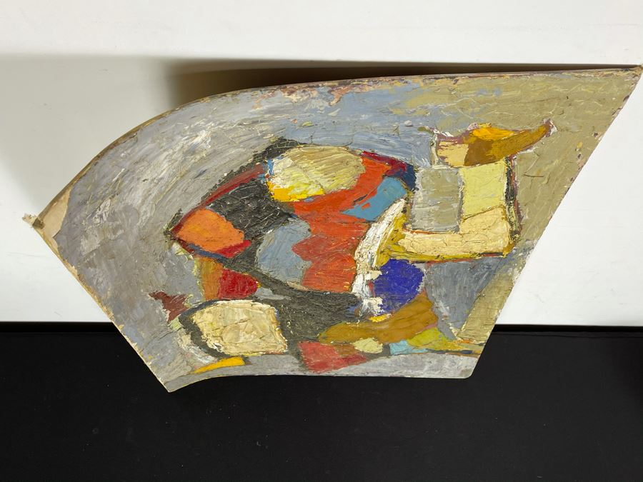 Original Signed Fred Hocks (1886-1981) Painting On Canvas Board 24 X 30 (Ferdinand Hocks) - Faded Tag On Back Indicates 1950s Painting Featured In The Museum Of Art Exhibit - Board Is Warped In One Corner With Damage As Shown In Photos [Photo 11]