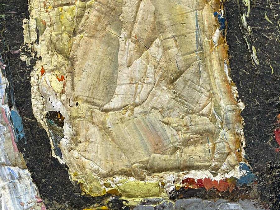 Original Signed Fred Hocks (1886-1981) Painting On Canvas Board 24 X 30 (Ferdinand Hocks) - Faded Tag On Back Indicates 1950s Painting Featured In The Museum Of Art Exhibit - Board Is Warped In One Corner With Damage As Shown In Photos [Photo 17]