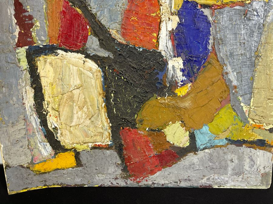 Original Signed Fred Hocks (1886-1981) Painting On Canvas Board 24 X 30 (Ferdinand Hocks) - Faded Tag On Back Indicates 1950s Painting Featured In The Museum Of Art Exhibit - Board Is Warped In One Corner With Damage As Shown In Photos [Photo 5]