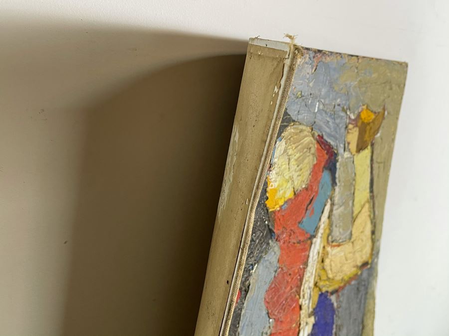 Original Signed Fred Hocks (1886-1981) Painting On Canvas Board 24 X 30 (Ferdinand Hocks) - Faded Tag On Back Indicates 1950s Painting Featured In The Museum Of Art Exhibit - Board Is Warped In One Corner With Damage As Shown In Photos [Photo 9]