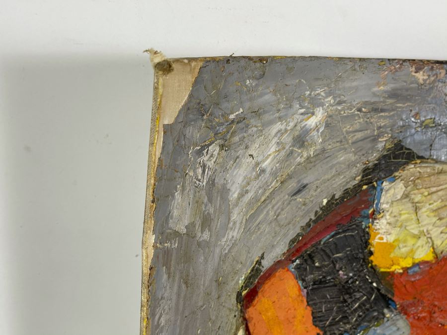 Original Signed Fred Hocks (1886-1981) Painting On Canvas Board 24 X 30 (Ferdinand Hocks) - Faded Tag On Back Indicates 1950s Painting Featured In The Museum Of Art Exhibit - Board Is Warped In One Corner With Damage As Shown In Photos [Photo 8]