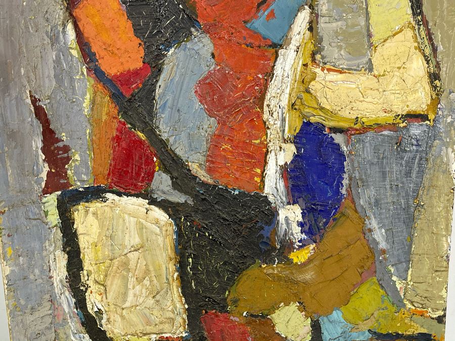 Original Signed Fred Hocks (1886-1981) Painting On Canvas Board 24 X 30 (Ferdinand Hocks) - Faded Tag On Back Indicates 1950s Painting Featured In The Museum Of Art Exhibit - Board Is Warped In One Corner With Damage As Shown In Photos [Photo 4]