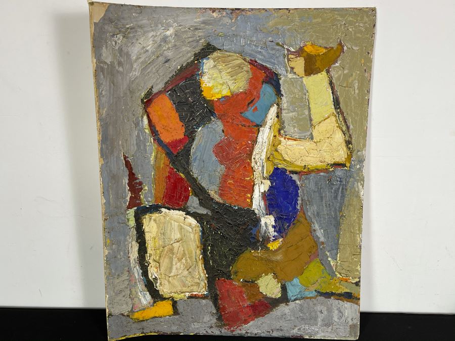 Original Signed Fred Hocks (1886-1981) Painting On Canvas Board 24 X 30 (Ferdinand Hocks) - Faded Tag On Back Indicates 1950s Painting Featured In The Museum Of Art Exhibit - Board Is Warped In One Corner With Damage As Shown In Photos [Photo 2]