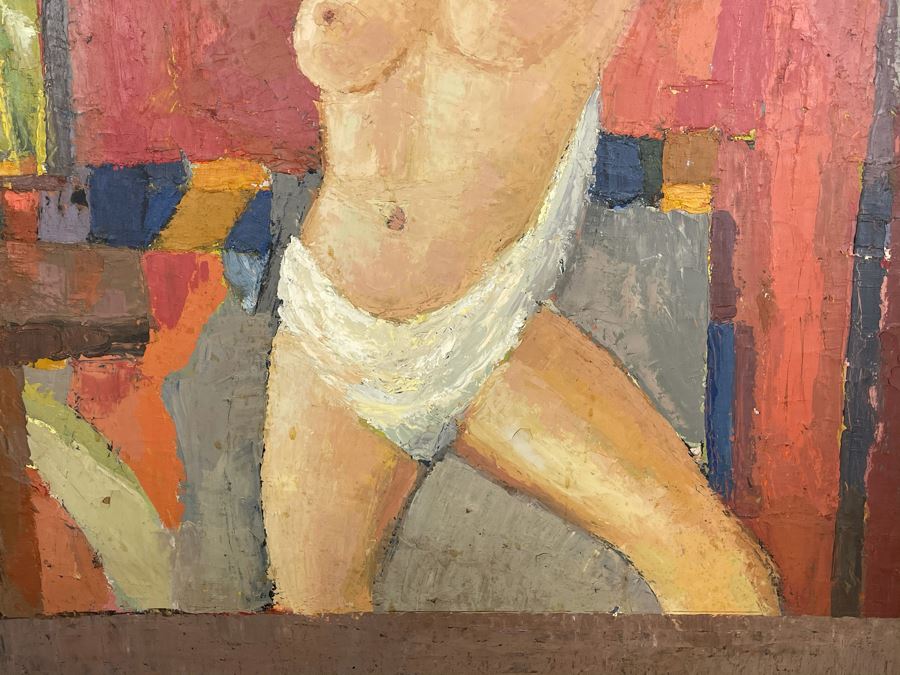Original Mid-Century Nude Painting On Canvas Unsigned Attributed To Fred Hocks (Client Was Friends With Artist) 30W X 40H [Photo 7]