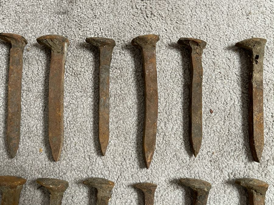 Collection Of 27 Old Hand Forged Railroad Spikes [Photo 10]