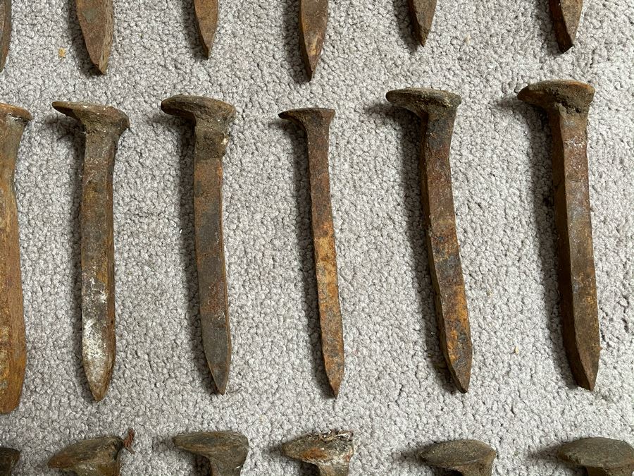 Collection Of 27 Old Hand Forged Railroad Spikes [Photo 6]