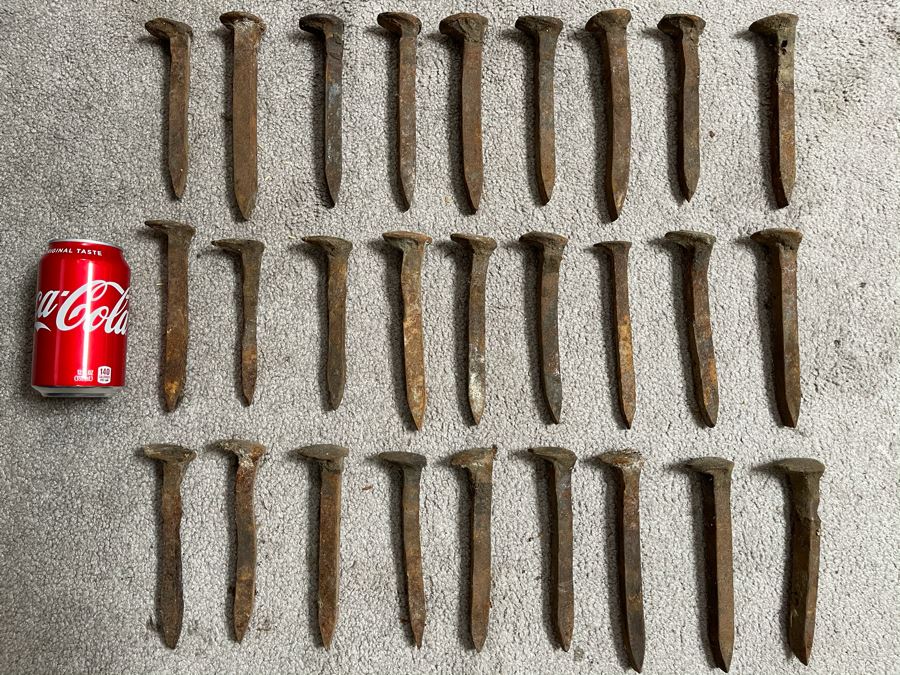 Collection Of 27 Old Hand Forged Railroad Spikes [Photo 4]