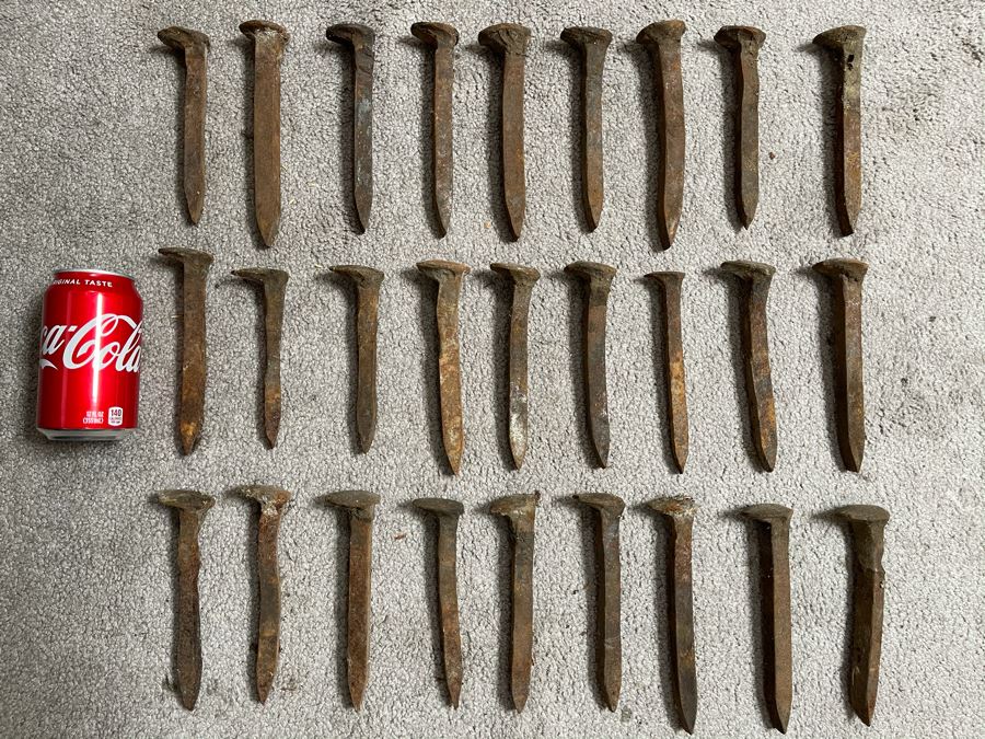 Collection Of 27 Old Hand Forged Railroad Spikes [Photo 1]