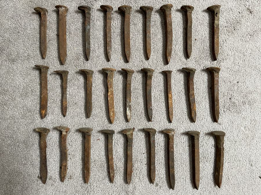 Collection Of 27 Old Hand Forged Railroad Spikes [Photo 3]