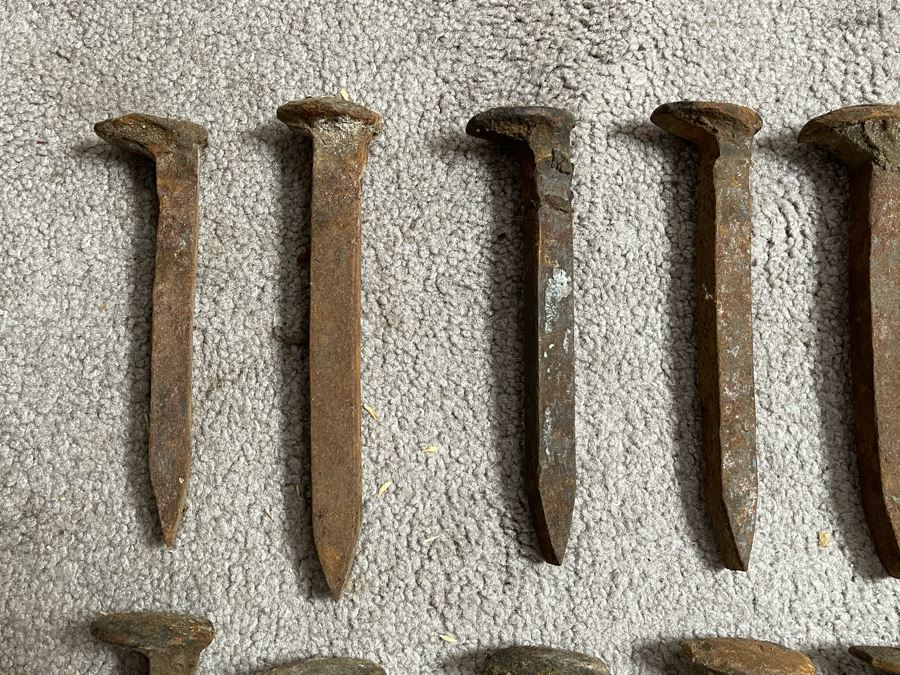 Collection Of 27 Old Hand Forged Railroad Spikes [Photo 9]