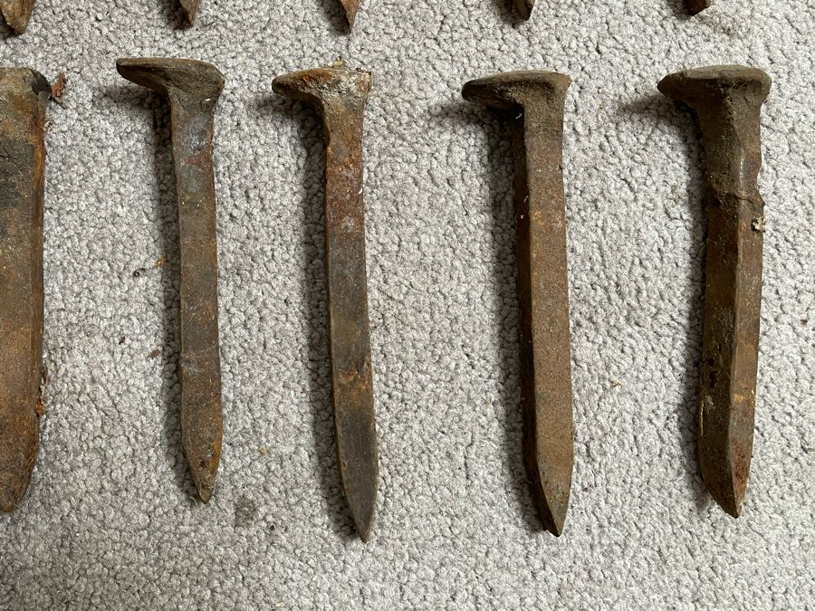 Collection Of 27 Old Hand Forged Railroad Spikes [Photo 7]