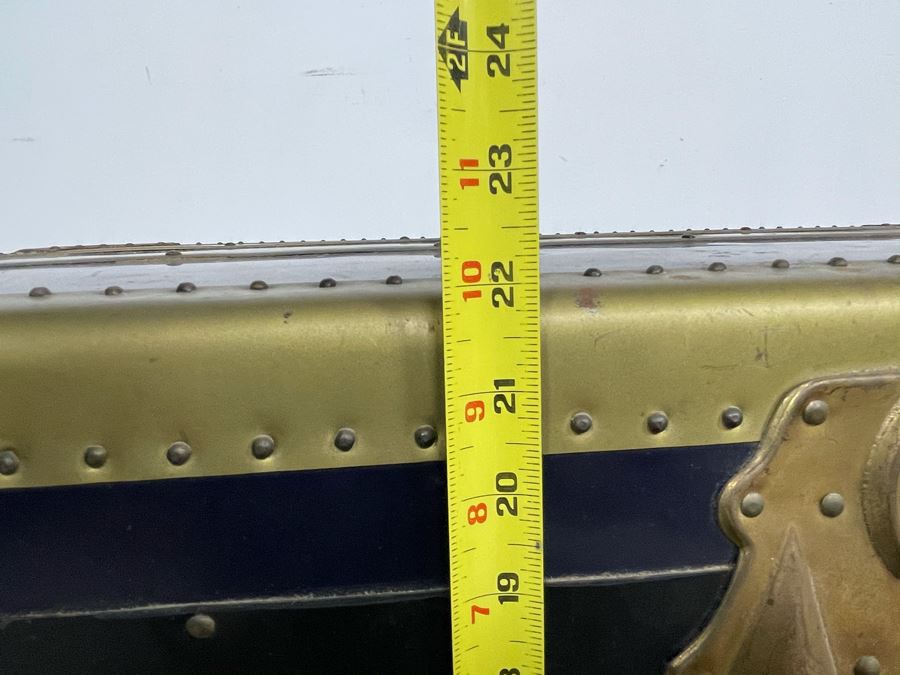 JUST ADDED - Oversized Vintage Metal Samson Steamer Trunk With Original Inserts Trays 36W X 21D X 22H [Photo 20]