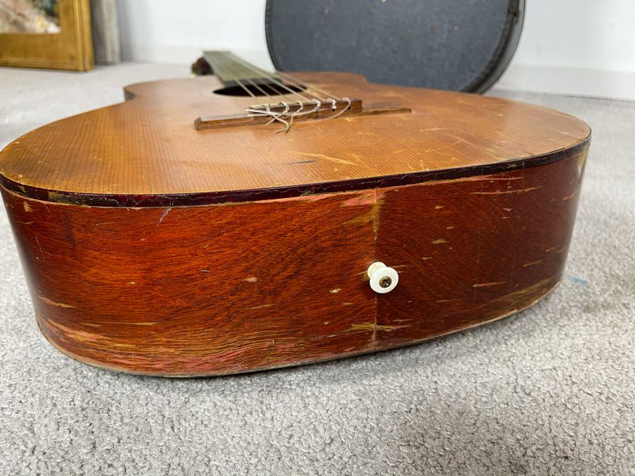 Vintage SEARS Silvertone Classic Guitar Nylon Strings With Case And Pair Of Learn Guitar Books [Photo 15]