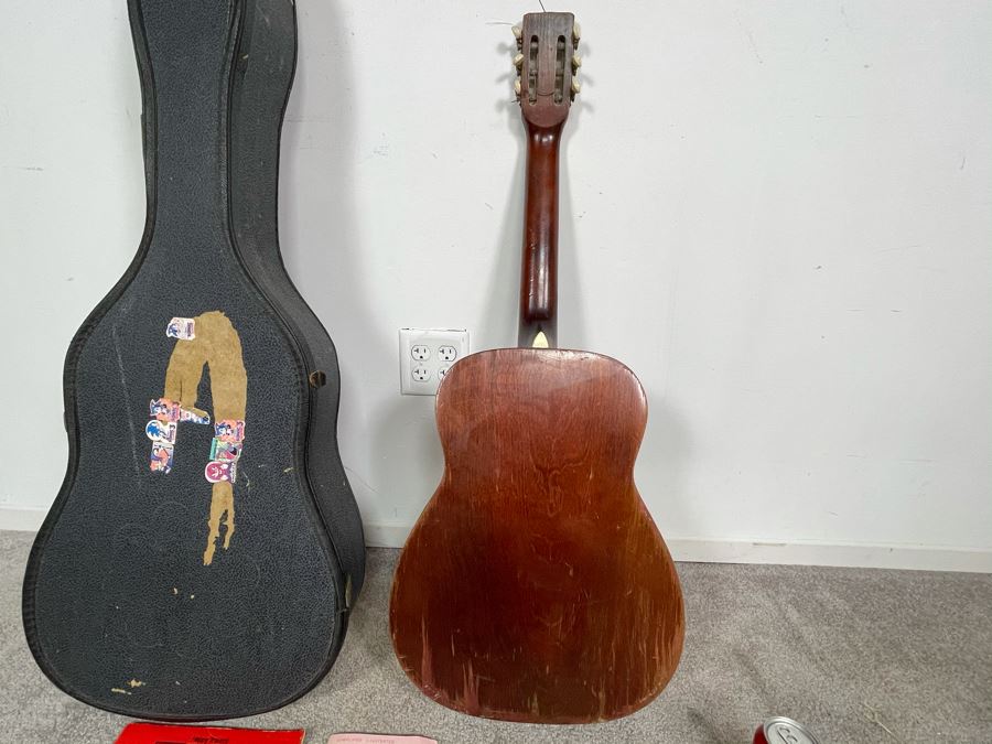 Vintage SEARS Silvertone Classic Guitar Nylon Strings With Case And Pair Of Learn Guitar Books [Photo 17]