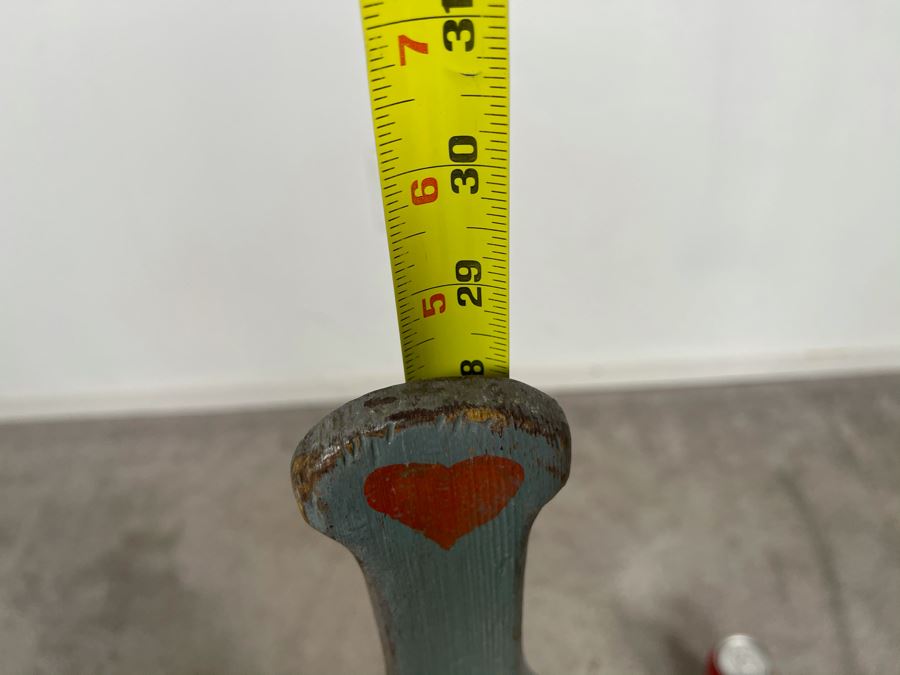 Antique Primitive Hand Painted Wooden Umbrella Stand Floor Vase 10W X 28H [Photo 9]