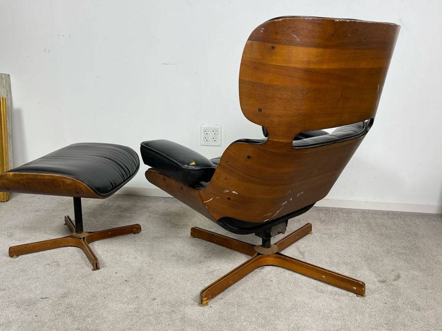 George Mulhauser Mid-Century Modern Mr. Chair Armchair And Ottoman For Plycraft [Photo 9]